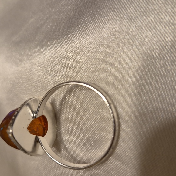 Sterling Silver Mexican Fire Opal Ring - Picture 4 of 7